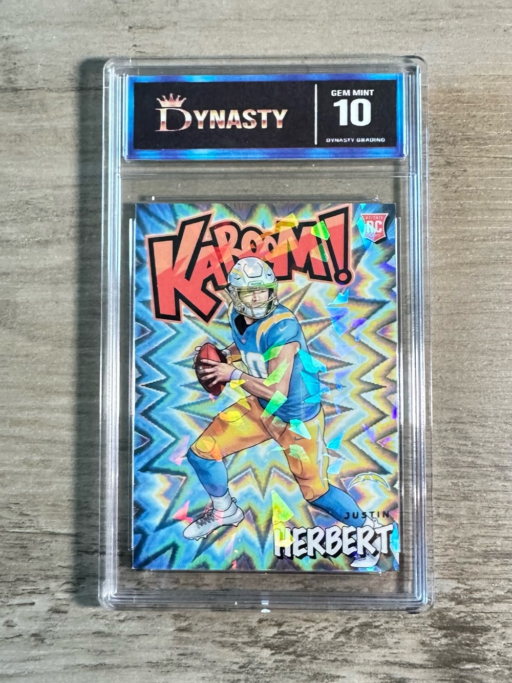 Justin Herbert 2020 Panini Kaboom #K-JH2 Holo Gem Mint 10 Novelty Football Card.